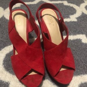 Gently worn Red Wedges